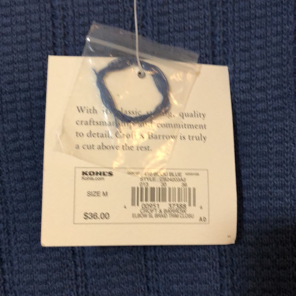 NWT Croft and Barrow Periwinkle blue sweater M - Picture 2 of 6